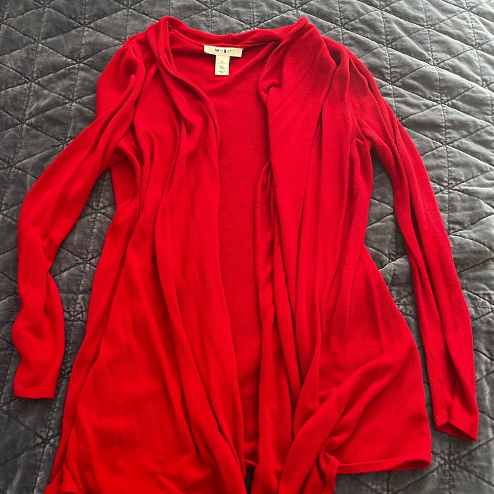 White House Black Market Red Cardigan - Size M
